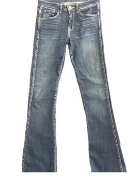 Strom Women's Faded Blue Flare Jeans